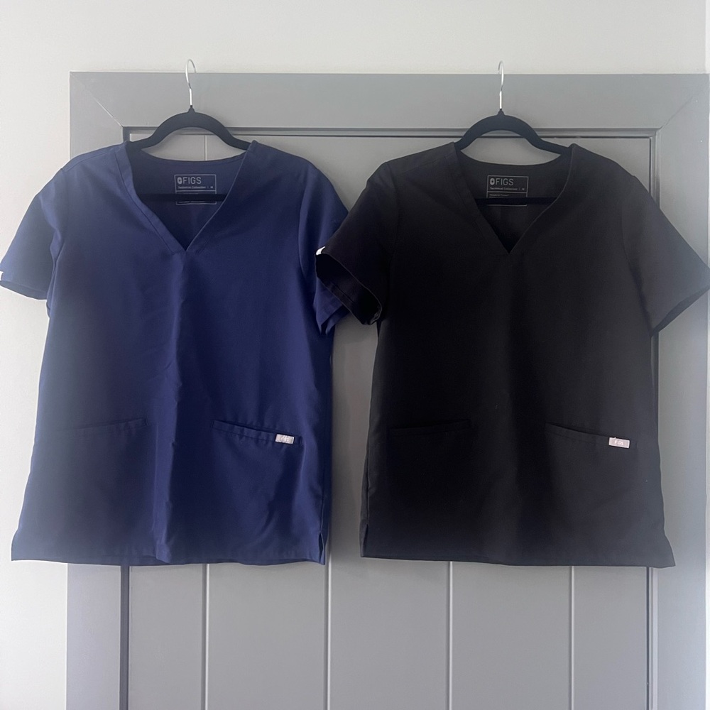 FIGS Navy and Black Casma 3-pocket Scrub Tops